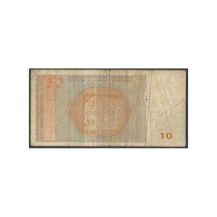 Bosnia & Herzegovina 10 Markka Convertible 2012 P80 reverso