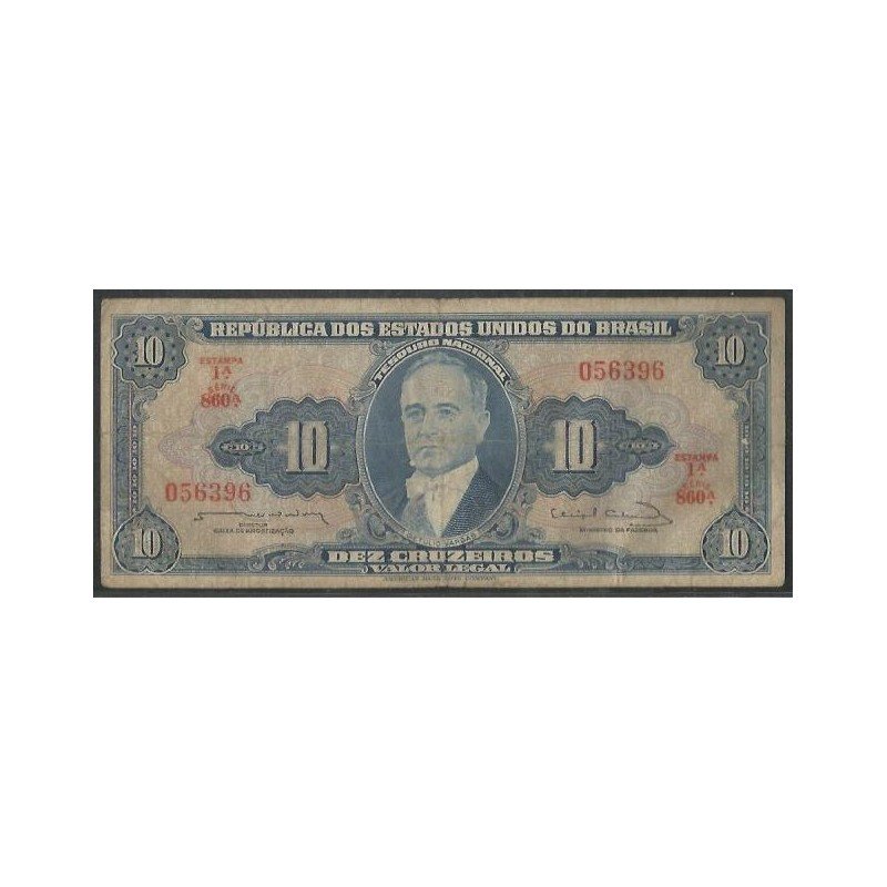 Brasil, 10 Cruzeiros ND1963 P167b
