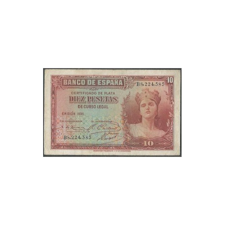 España 10 Pesetas 1935 P86a