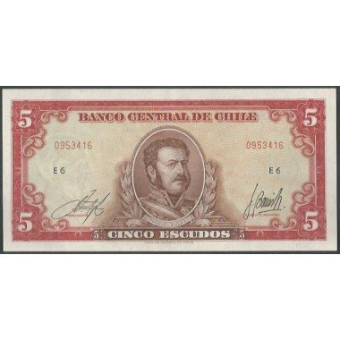 Chile, 5 Escudos ND1964 Serie E P138