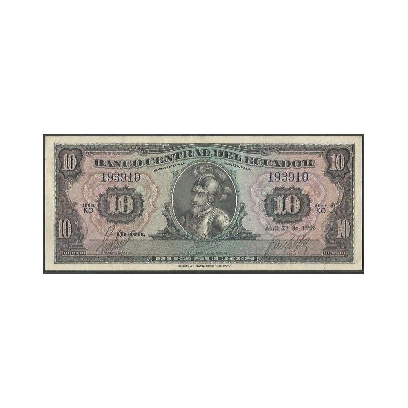 Ecuador, 10 Sucres 27 Abr 1966 KO P101Aa