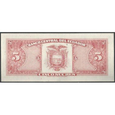 Ecuador, 5 Sucres 27 Feb 1970 HI P113b