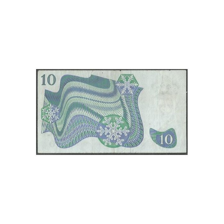 Suecia 10 Kronor 1971 P52c reverso