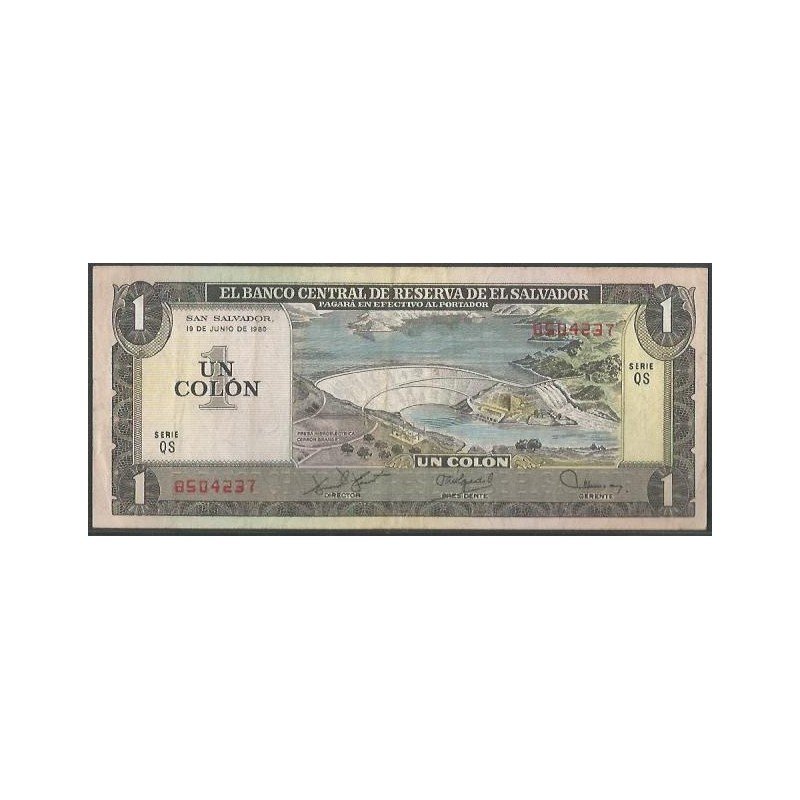 El Salvador, 1 Colon 19 Jun 1980 P125b