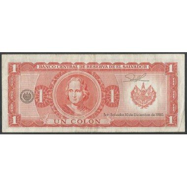 El Salvador, 1 Colon 19 Jun 1980 P125b