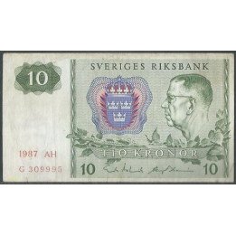 Suecia 10 Kronor 1987 P52e