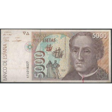 España, 5.000 Pesetas 12 Oct 1992 P165