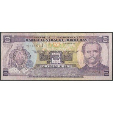 Honduras, 2 Lempiras 17 Abr 2008 P80Ag