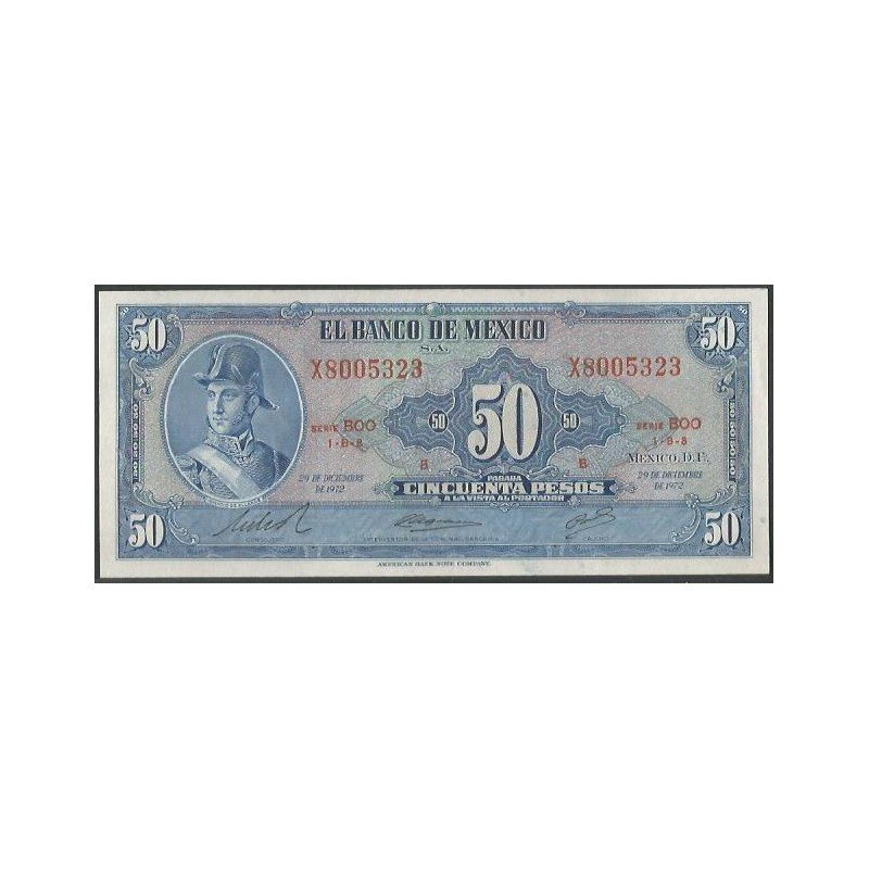 Mexico, 50 Pesos 29 Dic 1972 Serie BOO P49u