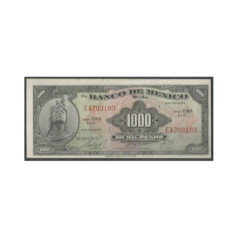Mexico, 1.000 Pesos 18 Jul 1973 BWA P52r
