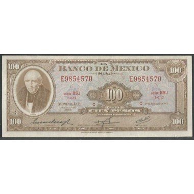 Mexico, 100 Pesos 29 Dic 1972 Serie BSJ P61h