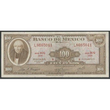 Mexico, 100 Pesos 29 Dic 1972 Serie BUQ P61h