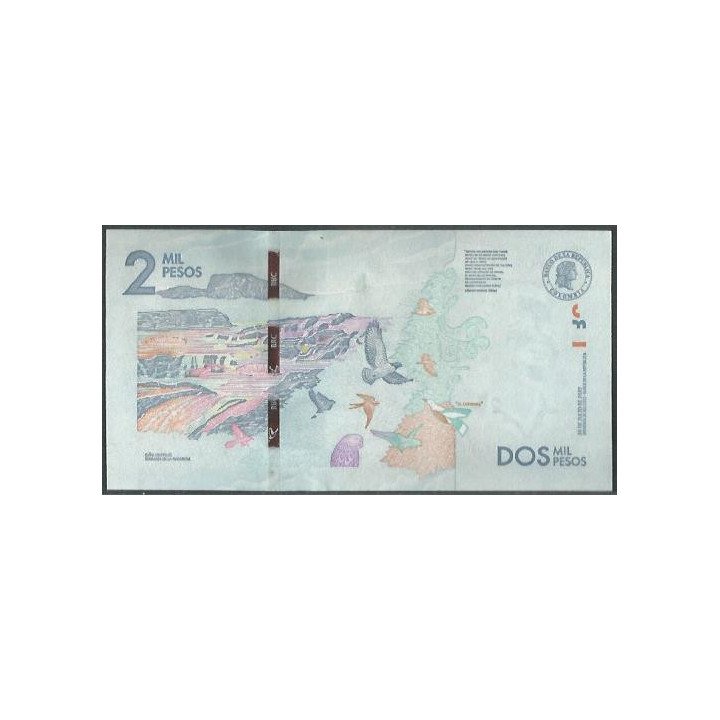Billete de 2.000 Pesos 26 Jul 2022 Serie CC BGWNF2- reverso