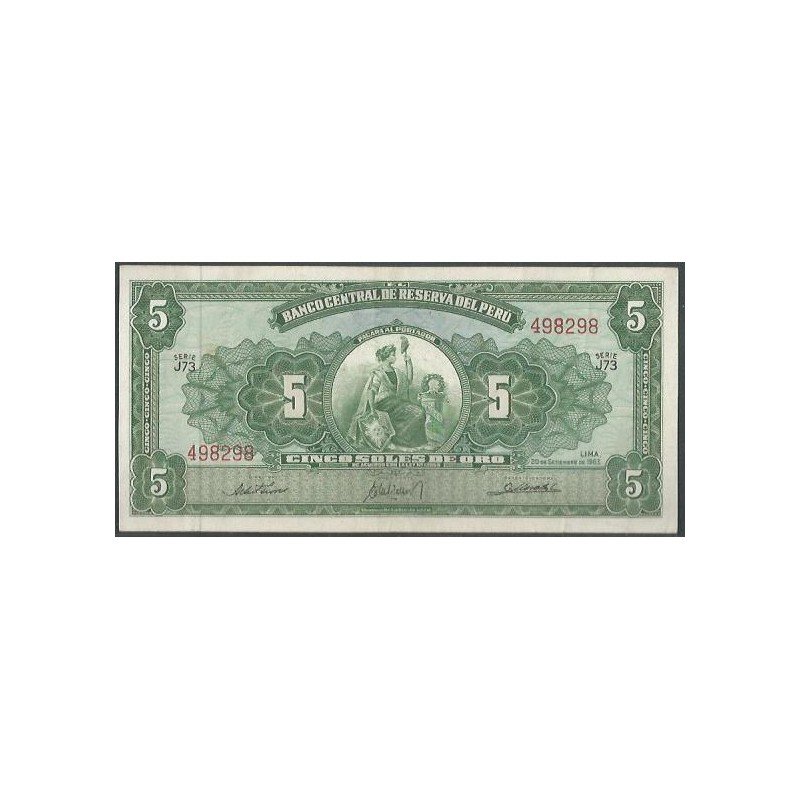 Peru, 5 Soles 20 Sep 1963 P83a