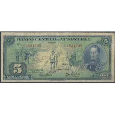 Venezuela, 5 Bolivares 10 May 1966 C 7 Dig P49