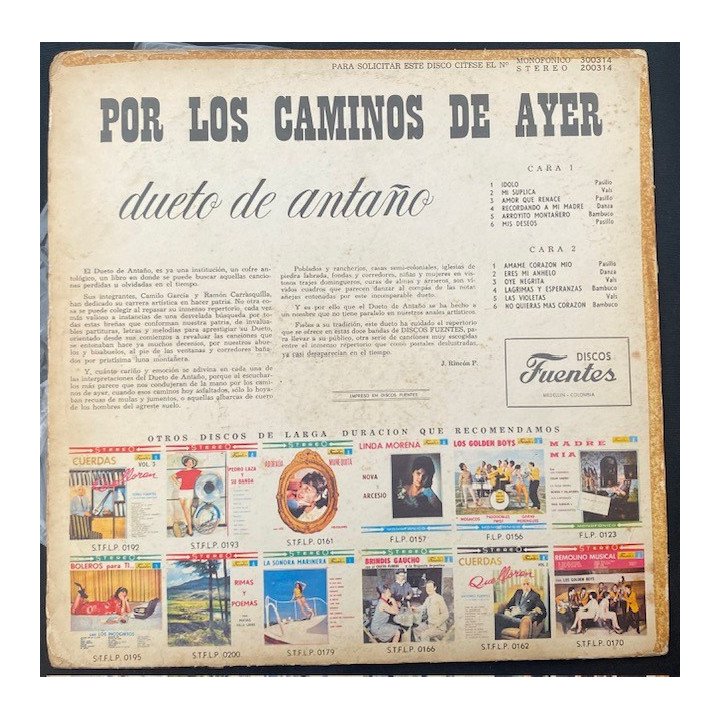 Dueto de Antaño - Por los caminos de ayer - Colombia reverso