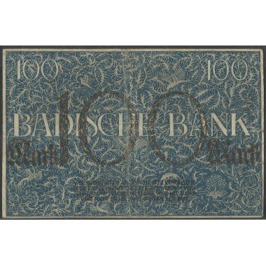 Alemania - Banco de Baden, 100 Mark 15 Dic 1918 Ps907