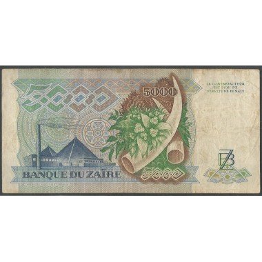 Zaire, 5.000 Zaires 20 May 1988 P37b