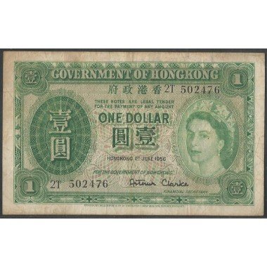 Hong Kong, 1 Dollar 1 Jun 1956 P324Ab