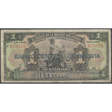 Bolivia, 1 Boliviano ND1929 Serie C2 P112