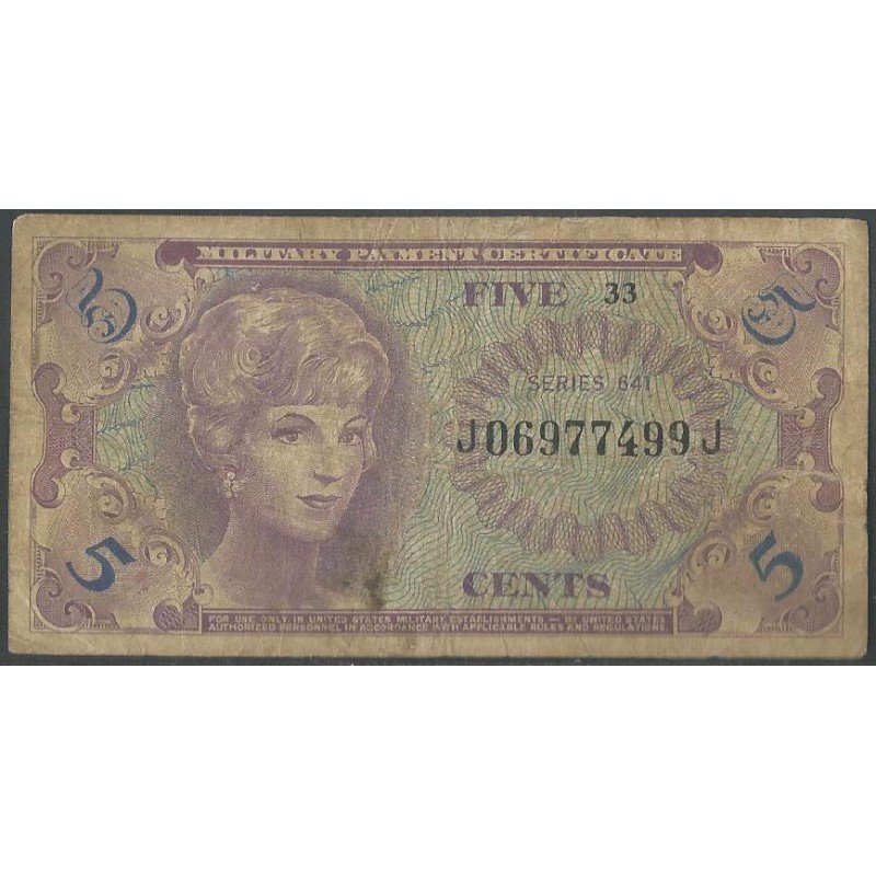 Estados Unidos - MPC, 5 Cents Serie 641 ND1965 PM57a