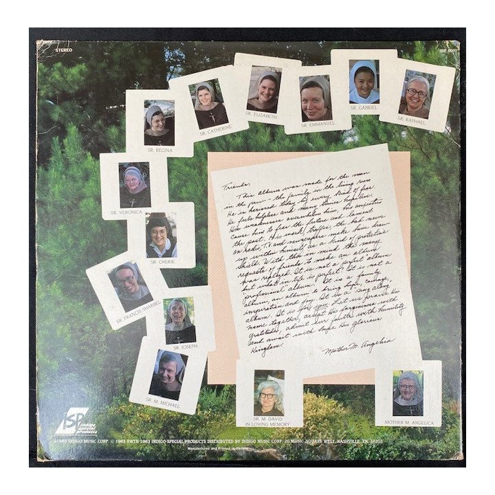 Mother Angelica and her nuns sing for you - Usa 1983 reverso