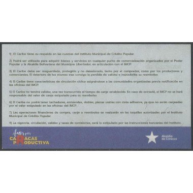 Venezuela - Alcaldia de Caracas, 50 Caribes ND