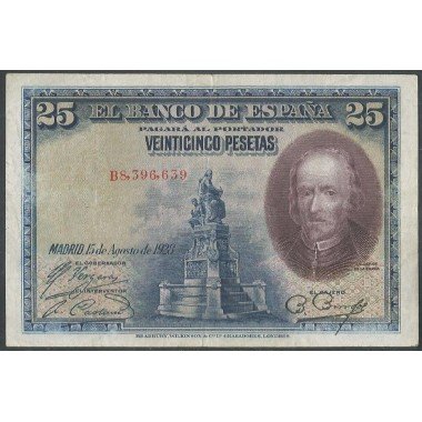 España, 25 Pesetas 15 Ago 1928 P74b