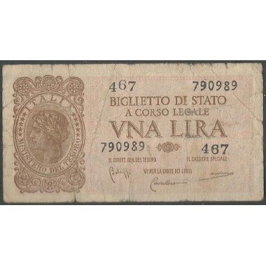 Italia, 1 Lira 23 Nov 1944 P29a