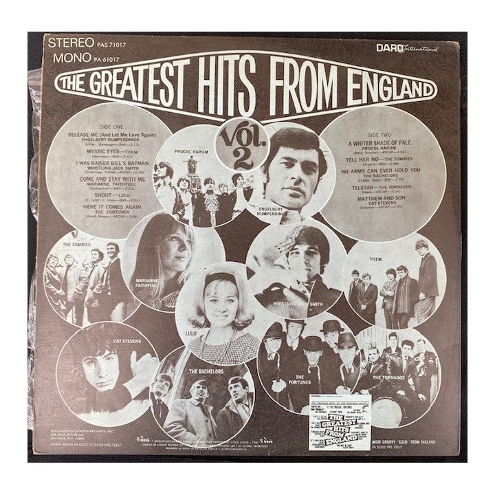 The greatest hits from England - Colombia reverso
