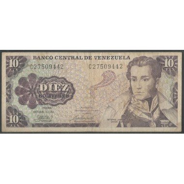 Venezuela, 10 Bolivares 6 Oct 1981 B 8 Dig P60a