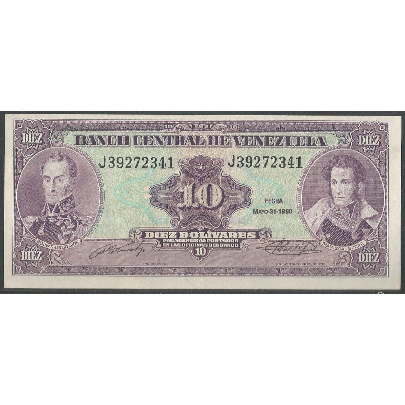 Venezuela, 10 Bolivares 31 May 1990 J8 P61b