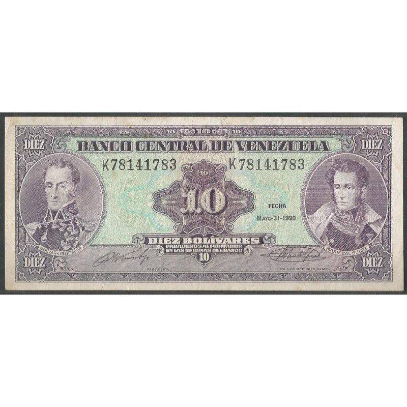 Venezuela, 10 Bolivares 31 May 1990 K8 P61b