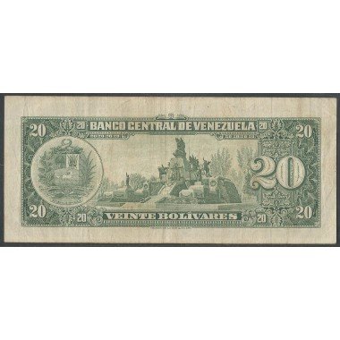 Venezuela, 20 Bolivares 10 May 1966 F 7 Dig P43e