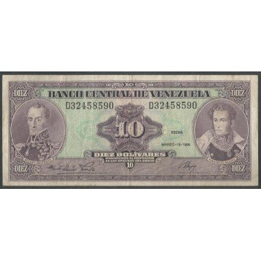 Venezuela, 10 Bolivares 18 Mar 1986 D8 P61a