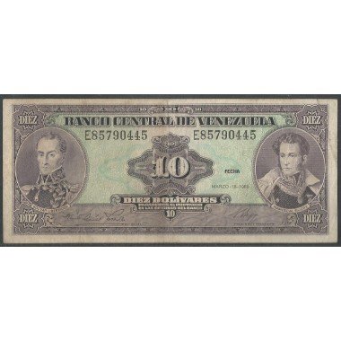 Venezuela, 10 Bolivares 18 Mar 1986 E8 P61a