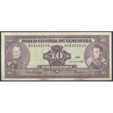 Venezuela, 10 Bolivares 5 Jun 1995 R8 Dig P61d