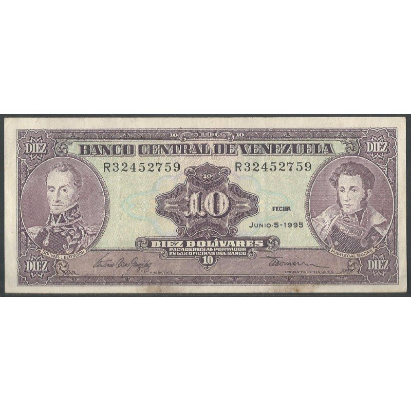 Venezuela, 10 Bolivares 5 Jun 1995 R8 Dig P61d