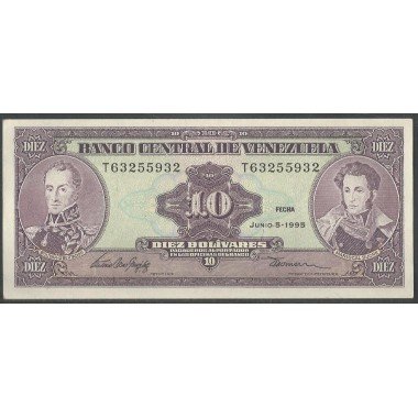 Venezuela, 10 Bolivares 5 Jun 1995 T8 Dig P61d