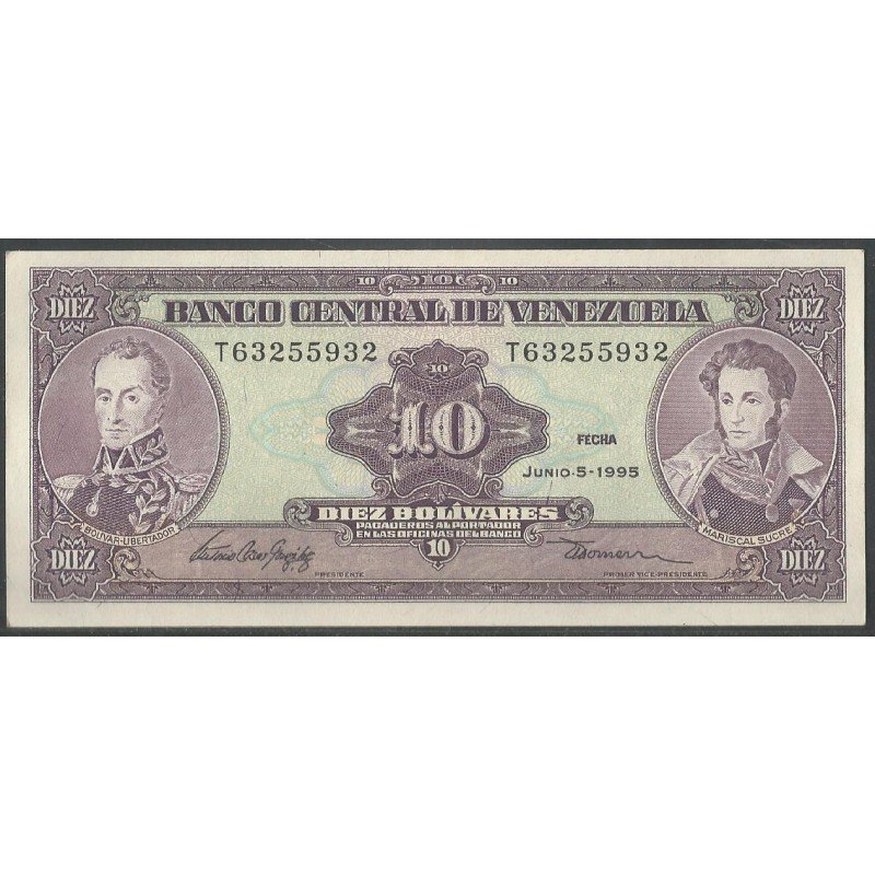 Venezuela, 10 Bolivares 5 Jun 1995 T8 Dig P61d
