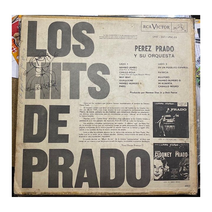 Damaso Perez Prado Los hits de Prado - Colombia reverso