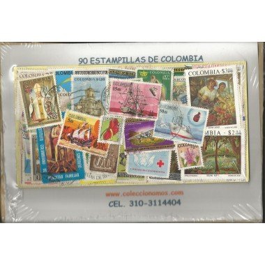 Colombia, 90 estampillas usadas