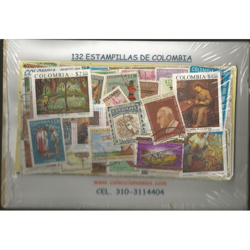 Colombia, 132 estampillas usadas