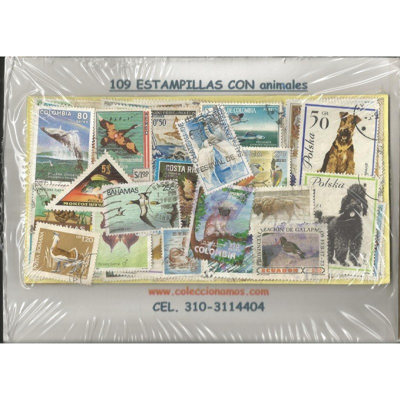 Fauna, 109 Estampillas usadas