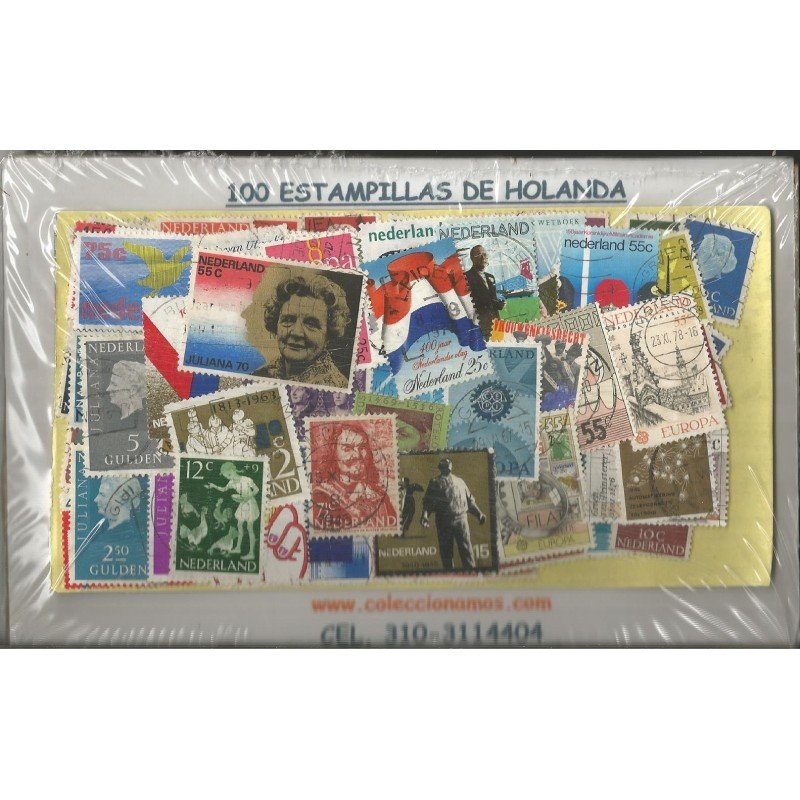 Holanda, 100 estampillas usadas