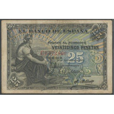 España, 25 Pesetas 24 Sep 1906 P57a