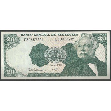 Venezuela, 20 Bolivares 8 Dic 1992 E 8 Dig P63d