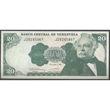 Venezuela, 20 Bolivares 8 Dic 1992 J 8 Dig P63d