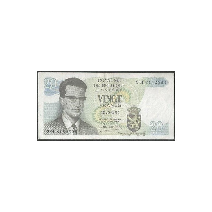 Belgica 20 Francs 15 Jun 1964 Firma 19 P138