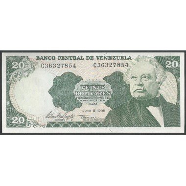 Venezuela, 20 Bolivares 5 Jun 1995 C 8 Dig P63e